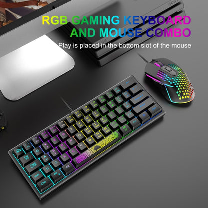 ZIYOU LANG K61 62 Keys RGB Lighting Mini Gaming Wired Keyboard, Cable Length:1.5m(Black) - Wired Keyboard by ZIYOU LANG | Online Shopping South Africa | PMC Jewellery | Buy Now Pay Later Mobicred