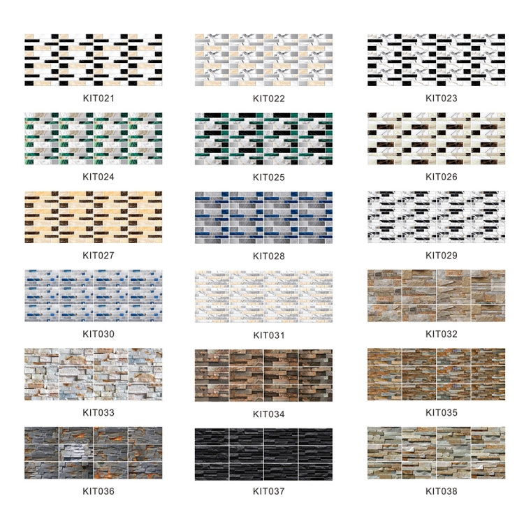 12 PCS 10 x 20cm Brick Pattern Crystal Film Glossy Tile Sticker Floor Sticker(KIT021) - Wall Tile Stickers by PMC TechLife | Online Shopping South Africa | PMC TechLife