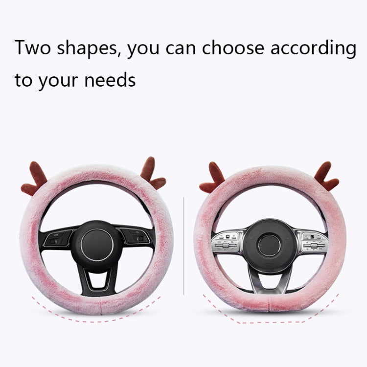 Antler Thick Plush Steering Wheel Cover, Style: O Type (White) - Steering Wheel Accessories by PMC TechLife | Online Shopping South Africa | PMC TechLife | Buy Now Pay Later Mobicred