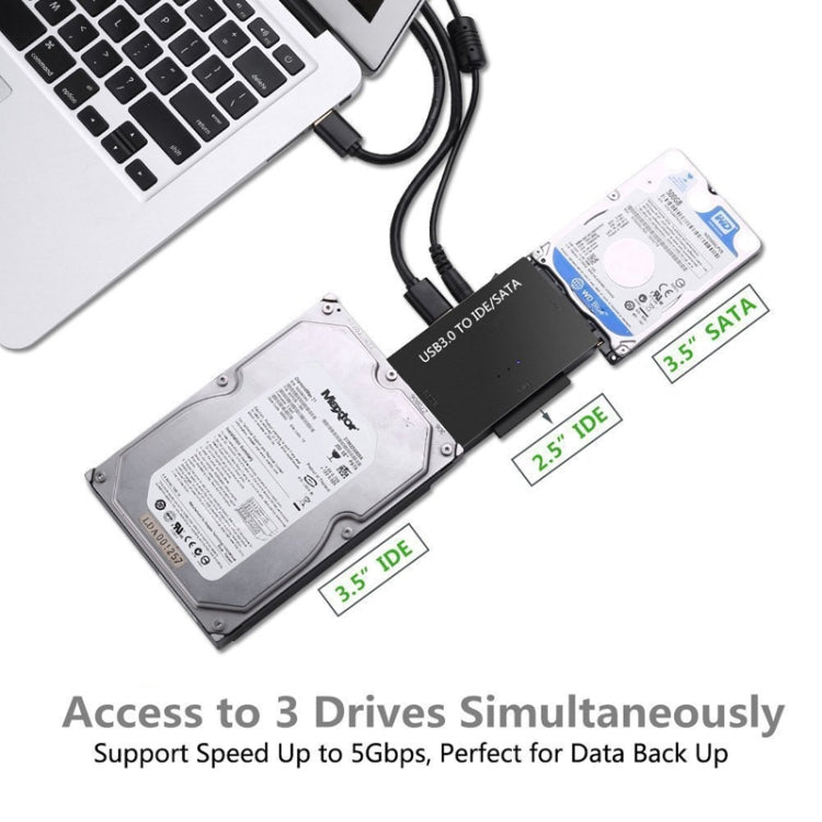 USB3.0 To SATA / IDE Easy Drive Cable Hard Drive Expanding Connector, Plug Specification: UK  Plug - USB to IDE / SATA by PMC Jewellery | Online Shopping South Africa | PMC Jewellery | Buy Now Pay Later Mobicred