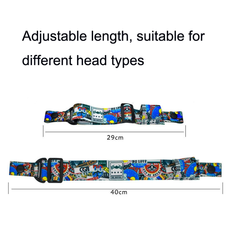 Flight Video Glasses Graffiti Color Headband Fixed Strap For DJI FPV Goggles V2 Strap + Power Line + Pad - Other Accessories by PMC TechLife | Online Shopping South Africa | PMC TechLife | Buy Now Pay Later Mobicred