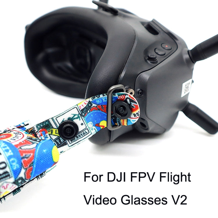 Flight Video Glasses Graffiti Color Headband Fixed Strap For DJI FPV Goggles V2 Strap + Power Line + Pad - Other Accessories by PMC TechLife | Online Shopping South Africa | PMC TechLife | Buy Now Pay Later Mobicred
