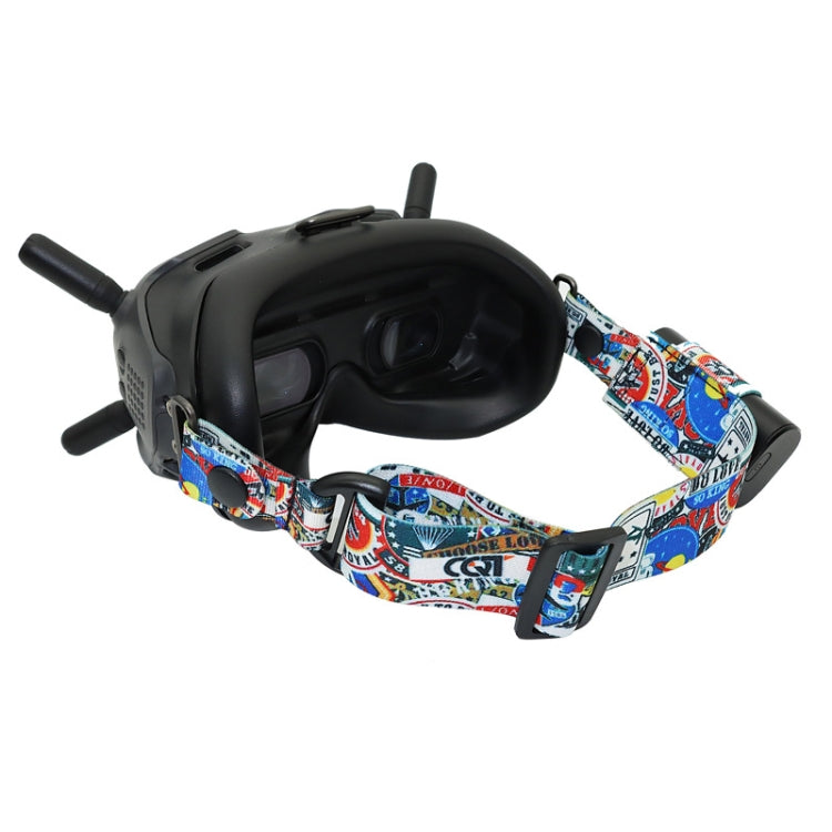 Flight Video Glasses Graffiti Color Headband Fixed Strap For DJI FPV Goggles V2 Strap + Power Line + Pad - Other Accessories by PMC TechLife | Online Shopping South Africa | PMC TechLife | Buy Now Pay Later Mobicred