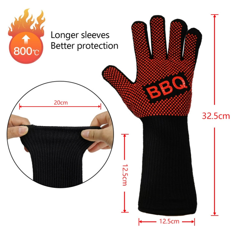 1 Pair High Temperature Resistant Silicone BBQ Gloves  Anti-Scalding Gloves(Big Flame Blue) - Safety Gloves by PMC Jewellery | Online Shopping South Africa | PMC Jewellery