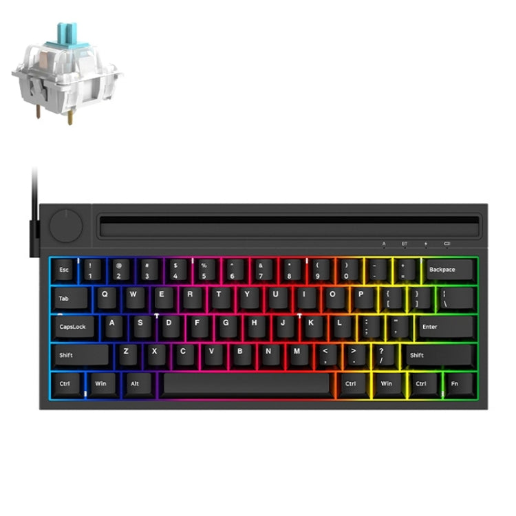 Ajazz K620T 62 Keys Bluetooth Wireless Dual Mode Mechanical Keyboard, Style: Blue Shaft (Black) - Wireless Keyboard by Ajazz | Online Shopping South Africa | PMC Jewellery | Buy Now Pay Later Mobicred