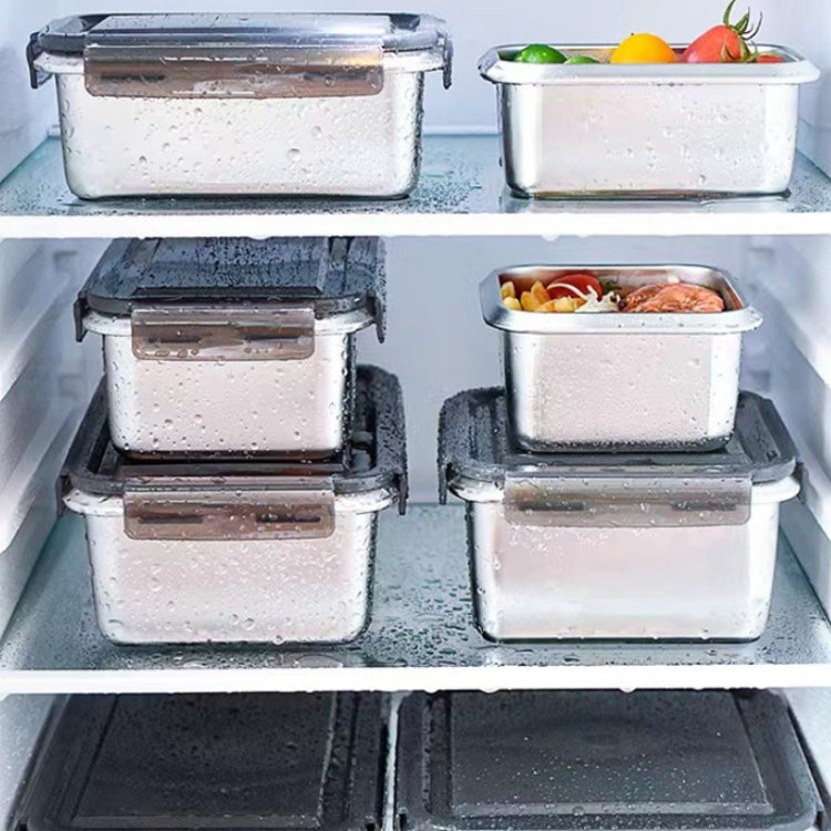 Refrigerator Refrigerated Storage Stainless Steel Airtight Crisper, Capacity: Rectangular 1000ML - Cutlery Sets by PMC Jewellery | Online Shopping South Africa | PMC Jewellery