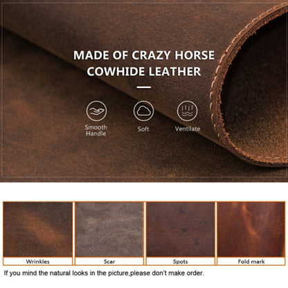 CONTACTS FAMILY Crazy Horse Leather Retro Petal Office Mouse Pad(Coffee) - Mouse Pads by CONTACTS FAMILY | Online Shopping South Africa | PMC Jewellery