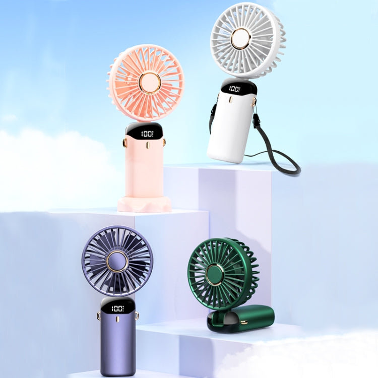 USB Handheld Digital Display Folding Aromatherapy Fan, Battery Capacity: 4000mAh(N15 White) - Electric Fans by PMC Jewellery | Online Shopping South Africa | PMC Jewellery | Buy Now Pay Later Mobicred