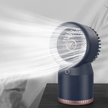 Spray Humidified LED Digital Display Office Home Fan, Style: 3600mAh Rechargeable(Blue) - Electric Fans by PMC Jewellery | Online Shopping South Africa | PMC Jewellery | Buy Now Pay Later Mobicred