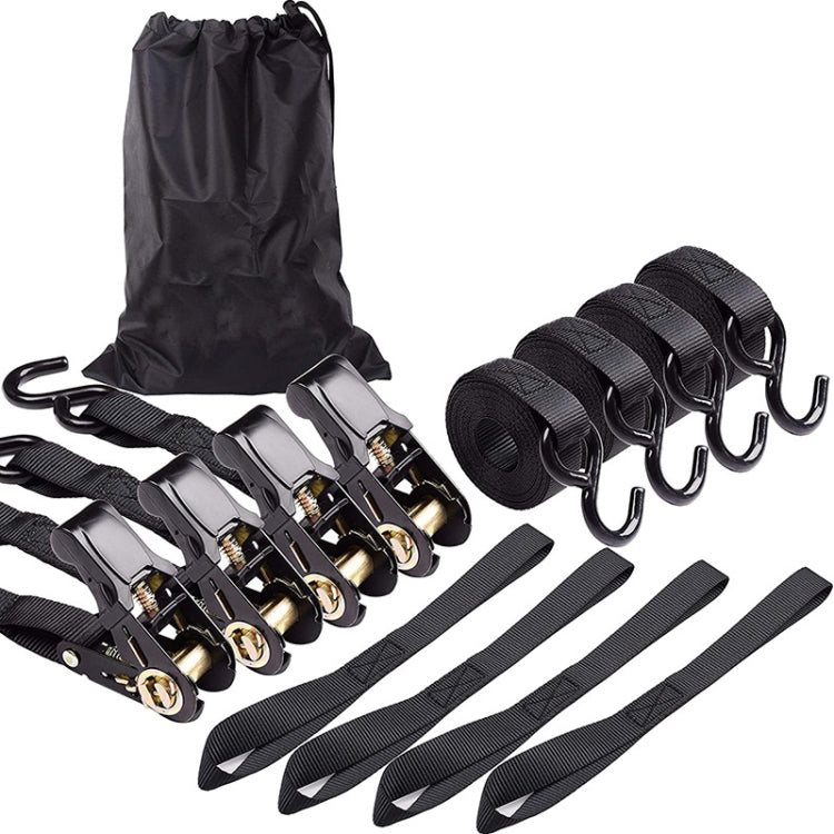Motorcycle Car Fixed Cargo Ratchet Straps Trailer Tensioner(4 Straps+1 Storage Bag) - free shipping - PMC TechLife - Order now!