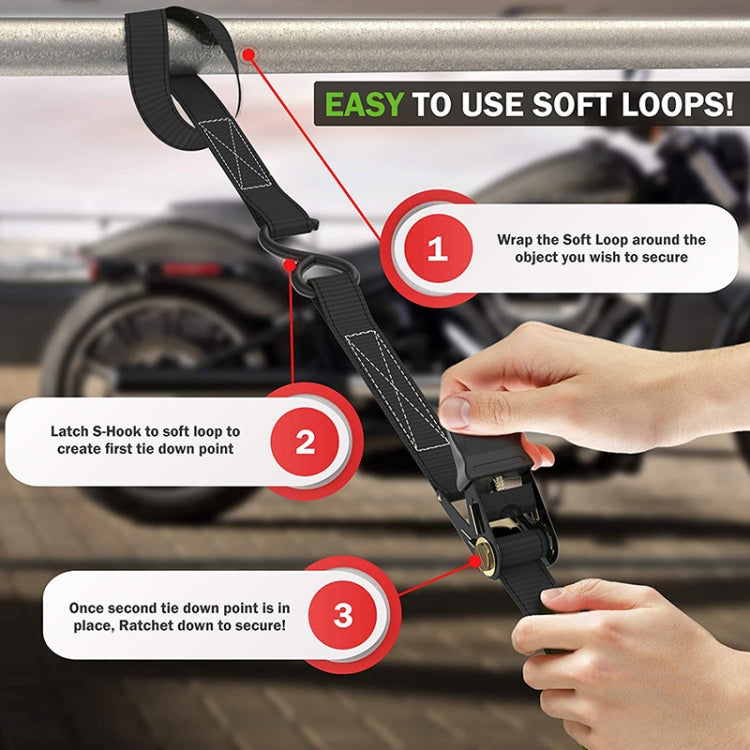 Motorcycle Car Fixed Cargo Ratchet Straps Trailer Tensioner(4 Straps+1 Storage Bag) - free shipping - PMC TechLife - Order now!