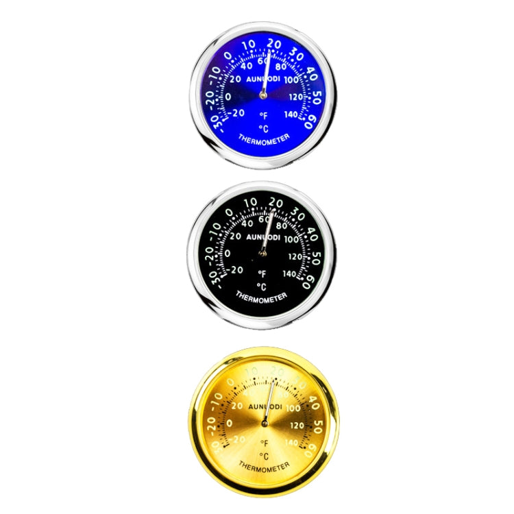 Night Light Car Thermometer Metal Ornaments(Gold Thermometer) - Clocks & Car Meters by PMC Jewellery | Online Shopping South Africa | PMC Jewellery | Buy Now Pay Later Mobicred