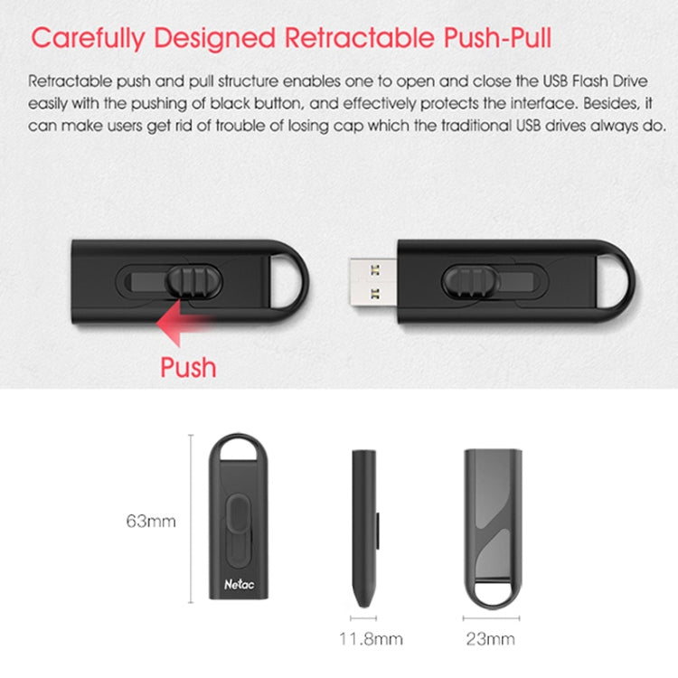 Netac U309 High Speed USB3.0 Push-Pull Encrypted USB Flash Drive, Capacity: 128GB - free shipping - PMC Jewellery - Order now!