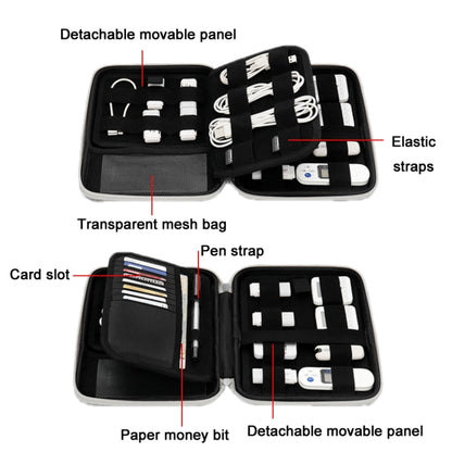 Baona BN-F018 Multifunctional Double Layer EVA Hard Shell U Disk Data Cable Storage Bag(Black) - Hard Drive Bags & Cases by Baona | Online Shopping South Africa | PMC Jewellery | Buy Now Pay Later Mobicred