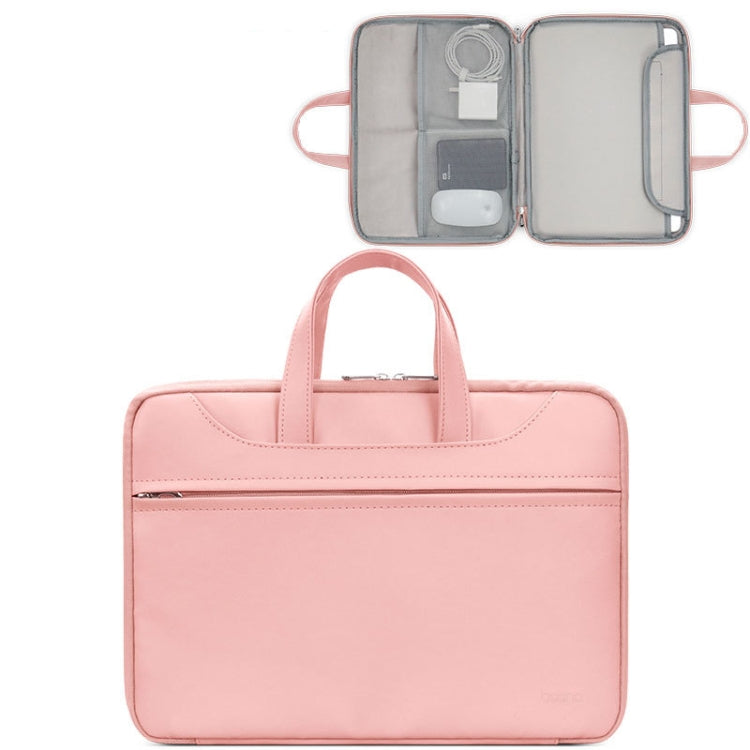 Baona BN-Q006 PU Leather Full Opening Laptop Handbag For 13/13.3 inches(Pink) - 13.3 inch by Baona | Online Shopping South Africa | PMC Jewellery | Buy Now Pay Later Mobicred