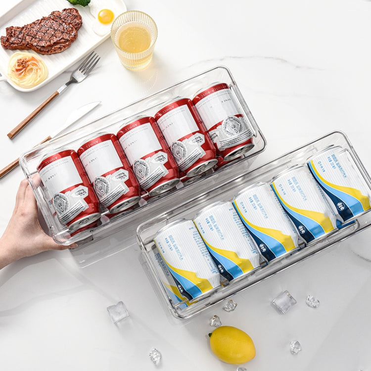 Transparent 2 Layer Automatic Roll-off Cans Beverage Refrigerated Storage Box - Shelf by PMC TechLife | Online Shopping South Africa | PMC TechLife