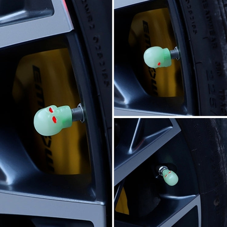 1 Sets Car Tire Luminous Valve Cap Motorcycle Skull Valve Core Cap(Red) - Tire Valve Caps by PMC TechLife | Online Shopping South Africa | PMC TechLife