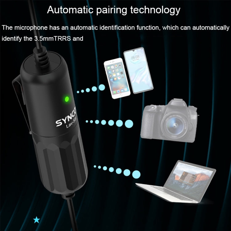 SYNCO S8 Lavalier Live Wired Microphone, Spec: Black + Type-C - Microphone by SYNCO | Online Shopping South Africa | PMC TechLife | Buy Now Pay Later Mobicred