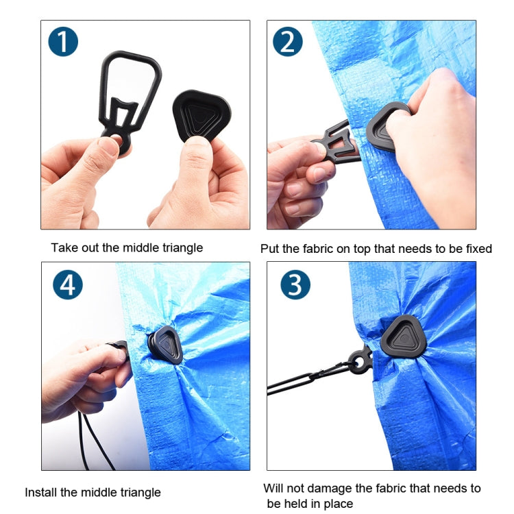 10 PCS Awning Banner Tarpaulin Plastic Clip Field Camping Mountaineering Tent Clip, Color: Black Clip+Hook - Tents & Accessories by PMC Jewellery | Online Shopping South Africa | PMC Jewellery