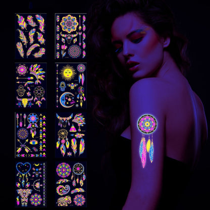 2 PCS Fluorescent Bronzing Waterproof Tattoo Stickers(JYG-006) - Sticker by PMC Jewellery | Online Shopping South Africa | PMC Jewellery