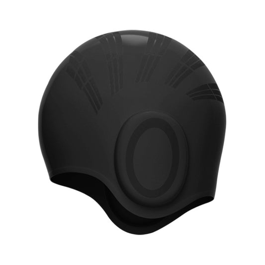 WAVE Waterproof Solid Color Ear Guard Silicone Swimming Cap, Color: Black - Swimming Caps by WAVE | Online Shopping South Africa | PMC Jewellery | Buy Now Pay Later Mobicred