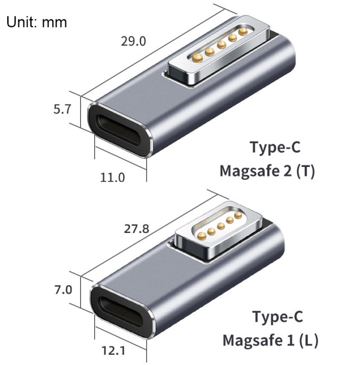 Type-C/USB-C to Magsafe1/2 Charging Adapter Supports PD Charging(Type-C to Magsafe 1 L) - Charging Cable & Head by PMC Jewellery | Online Shopping South Africa | PMC Jewellery