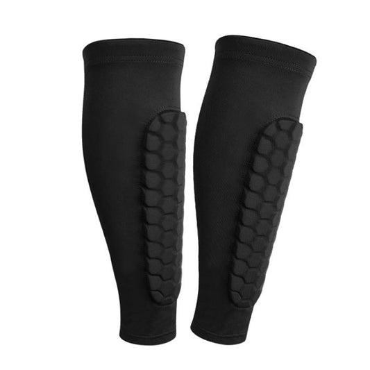 Sports Outdoor Basketball Ride Honeycomb Anti -Collision Leg Protection XL (Black） - Sports Safety by PMC Jewellery | Online Shopping South Africa | PMC Jewellery | Buy Now Pay Later Mobicred