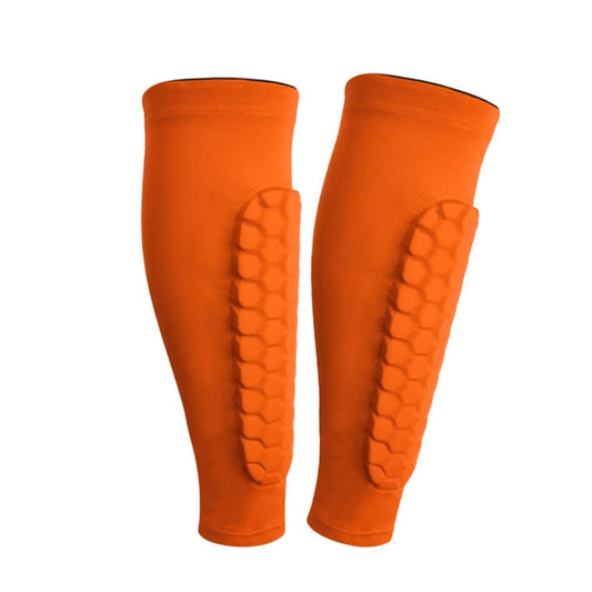 Sports Outdoor Basketball Ride Honeycomb Anti -Collision Leg Protection XL (Orange) - Sports Safety by PMC Jewellery | Online Shopping South Africa | PMC Jewellery | Buy Now Pay Later Mobicred