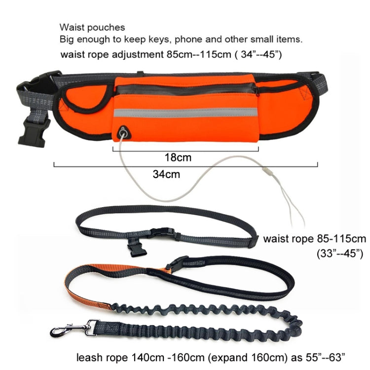 Pet Run Traction Rope Portable Waist Bag(Orange) - Leashes & Chest Strap by PMC TechLife | Online Shopping South Africa | PMC TechLife | Buy Now Pay Later Mobicred