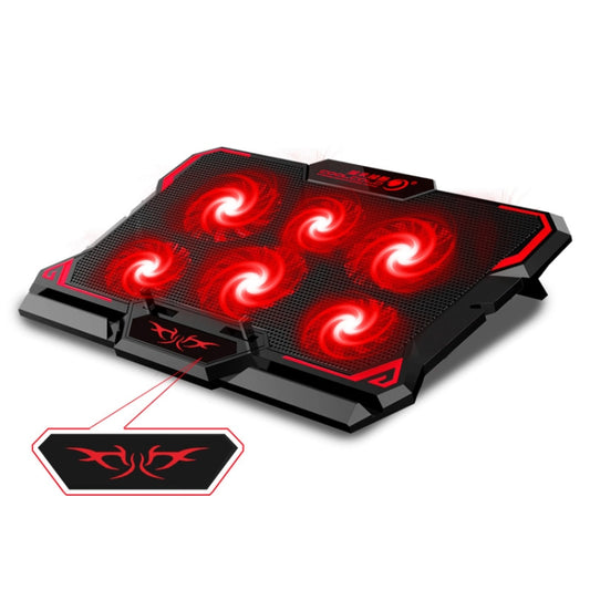 CoolCold  17inch Gaming Laptop Cooler Six Fan Two USB Port 2600RPM Laptop Cooling Pad( Black Red) - Cooling Pads by CoolCold | Online Shopping South Africa | PMC Jewellery | Buy Now Pay Later Mobicred