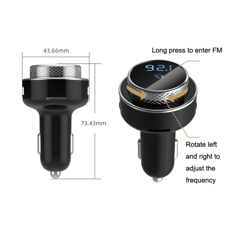 GC-16 Car Bluetooth MP3 Player FM Transmitter QC3.0 Fast Charging Car Charger(Black) - Bluetooth Car Kits by PMC Jewellery | Online Shopping South Africa | PMC Jewellery | Buy Now Pay Later Mobicred