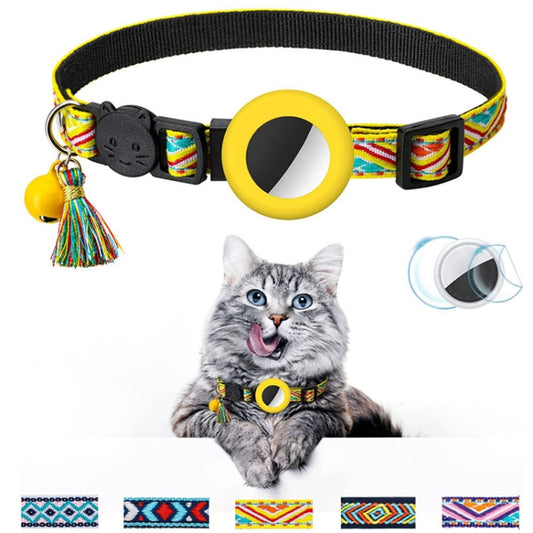 Pet Colored Bell Tassel Collar for Airtag Tracker(Yellow) - Pet Series by PMC Jewellery | Online Shopping South Africa | PMC Jewellery