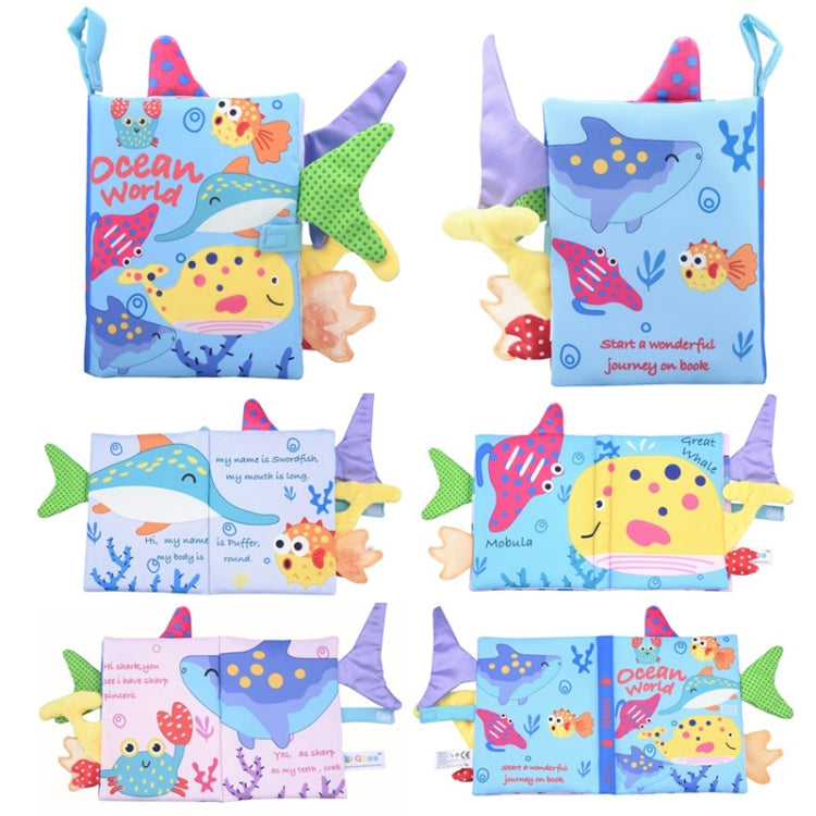 Tail Cloth Book Baby Enlightenment 3D Early Education Cloth Book(Ocean) - Early Education Toys by PMC Jewellery | Online Shopping South Africa | PMC Jewellery