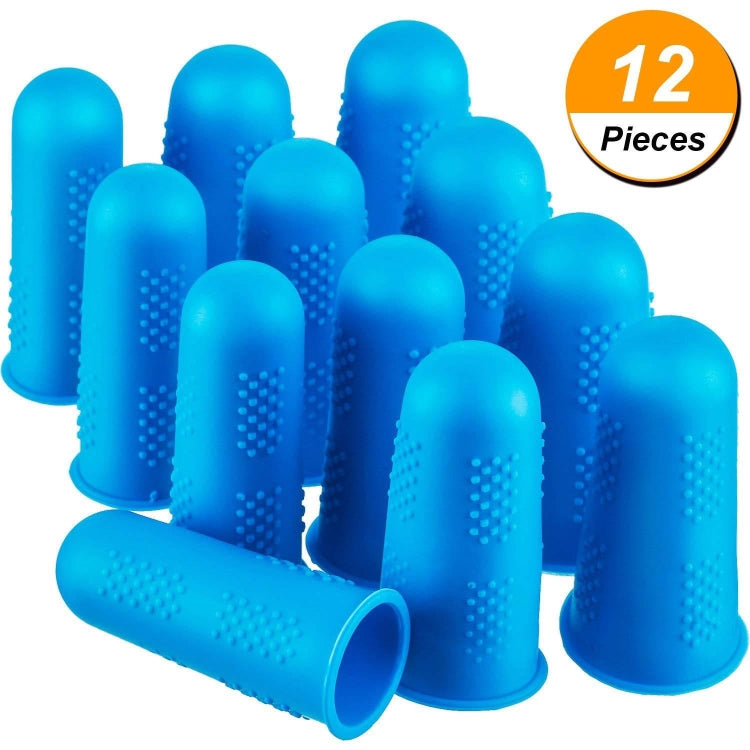 4 Sets Anti-scalding Non-slip High Temperature Resistant Silicone Finger Cuff With Particles(Blue) - Safety Gloves by PMC Jewellery | Online Shopping South Africa | PMC Jewellery