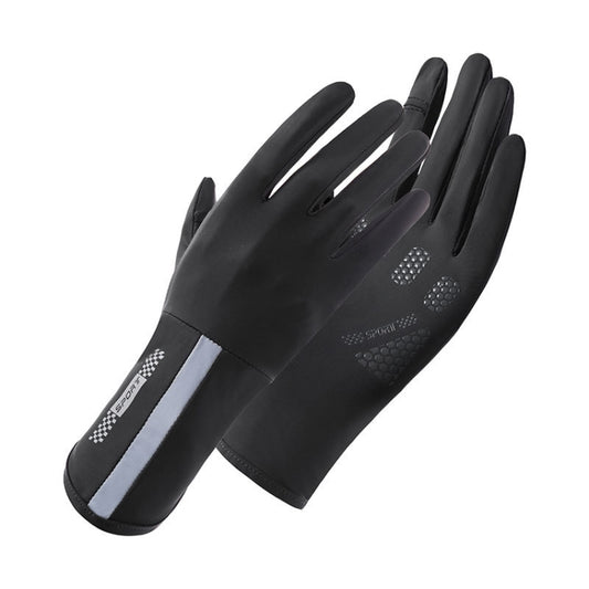 1 Pair XC-14 Riding Driving Sunscreen Anti-UV Fingerless Ice Silk Gloves, Style: Line (Black) - Safety Gloves by PMC Jewellery | Online Shopping South Africa | PMC Jewellery | Buy Now Pay Later Mobicred