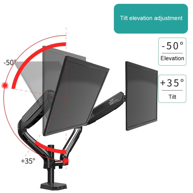 KALOC Computer Monitor Desktop Double Screen Air Pressure Lifting Bracket - Laptop Stand by KALOC | Online Shopping South Africa | PMC Jewellery | Buy Now Pay Later Mobicred