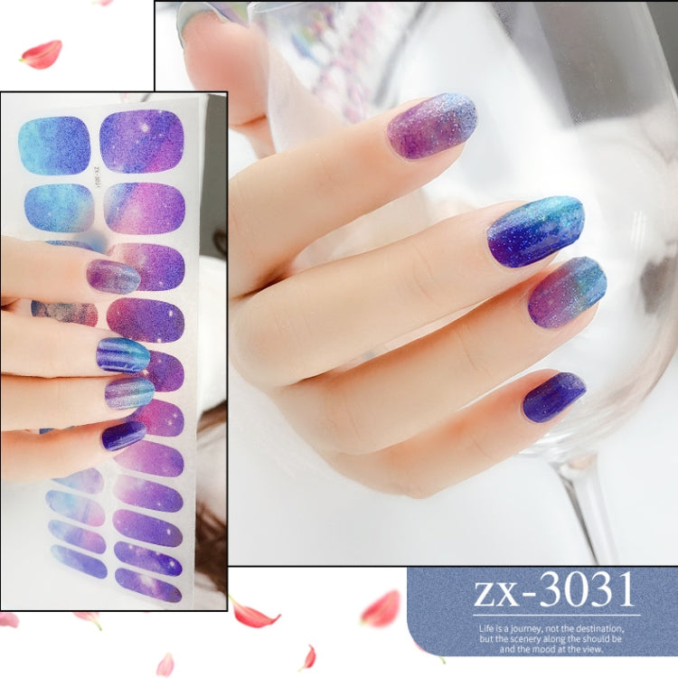 22 Fingers Shiny Onion Powder Starry Waterproof Nail Sticker(ZX-3031) - Nail Stickers by PMC Jewellery | Online Shopping South Africa | PMC Jewellery | Buy Now Pay Later Mobicred