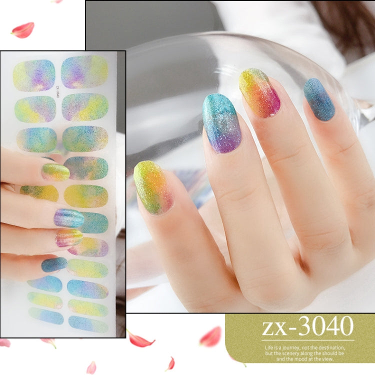 22 Fingers Shiny Onion Powder Starry Waterproof Nail Sticker(ZX-3040) - Nail Stickers by PMC Jewellery | Online Shopping South Africa | PMC Jewellery | Buy Now Pay Later Mobicred