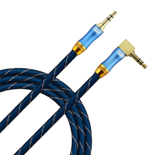 EMK 90-Degree Car 3.5mm Audio Cable Extension Cable, Cable Length: 2M(Blue) - Aux Cable by EMK | Online Shopping South Africa | PMC Jewellery | Buy Now Pay Later Mobicred