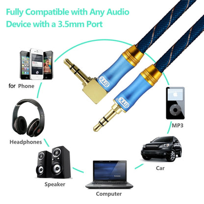 EMK 90-Degree Car 3.5mm Audio Cable Extension Cable, Cable Length: 3M(Blue) - Aux Cable by EMK | Online Shopping South Africa | PMC Jewellery | Buy Now Pay Later Mobicred