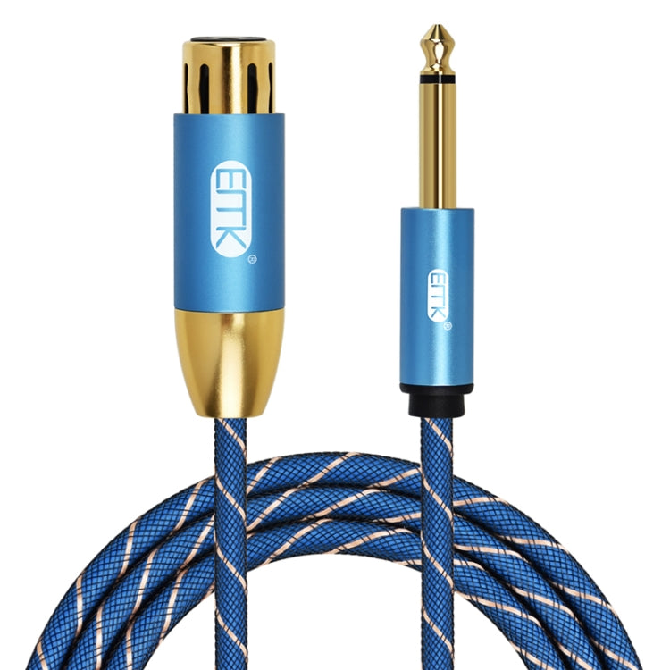 EMK KN603 2Pin 6.5mm Canon Line Balanced Audio Microphone Line,Cable Length: 5m(Blue) - Microphone Audio Cable & Connector by EMK | Online Shopping South Africa | PMC Jewellery | Buy Now Pay Later Mobicred