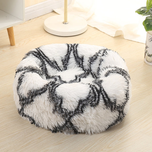 Long-haired Round Pet Kennel Warm Pet Bed, Specification: 60cm(Dark Gray) - Beds by PMC Jewellery | Online Shopping South Africa | PMC Jewellery | Buy Now Pay Later Mobicred