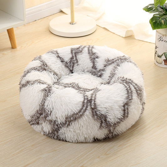 Long-haired Round Pet Kennel Warm Pet Bed, Specification: 60cm(Gray) - Beds by PMC Jewellery | Online Shopping South Africa | PMC Jewellery | Buy Now Pay Later Mobicred