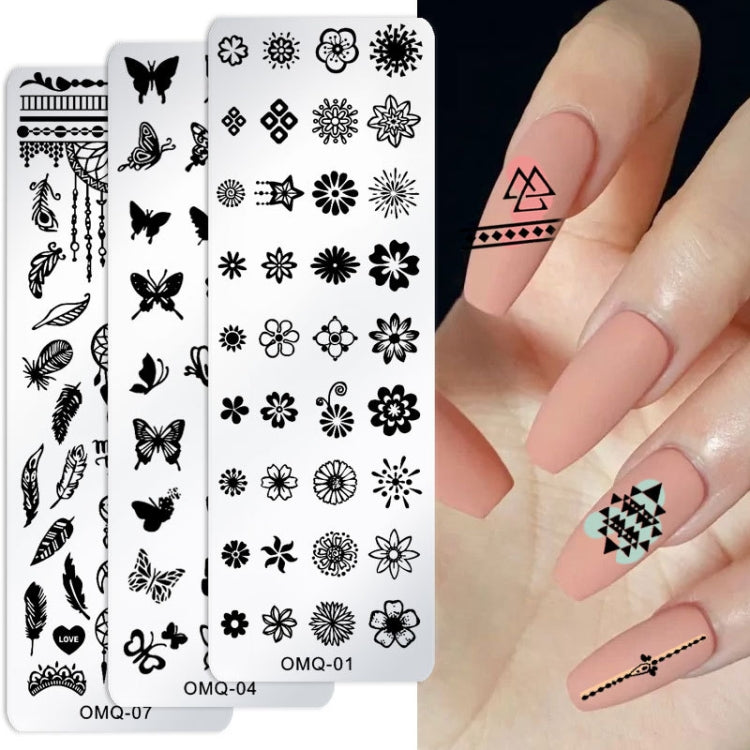 5 PCS Nail Art Print Template Nail Art Tools(OMQ-01) - Nail Art Equipment by PMC Jewellery | Online Shopping South Africa | PMC Jewellery | Buy Now Pay Later Mobicred