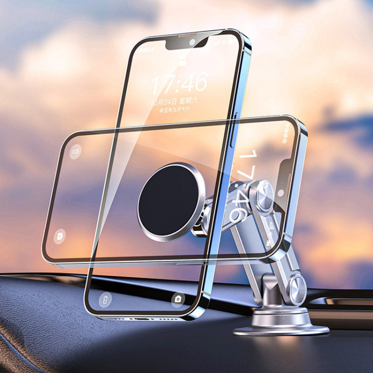 Aluminum Alloy Rotatable Lift Mobile Phone Holder Car Holder,Style: Magnetic Silver - Car Holders by PMC Jewellery | Online Shopping South Africa | PMC Jewellery | Buy Now Pay Later Mobicred