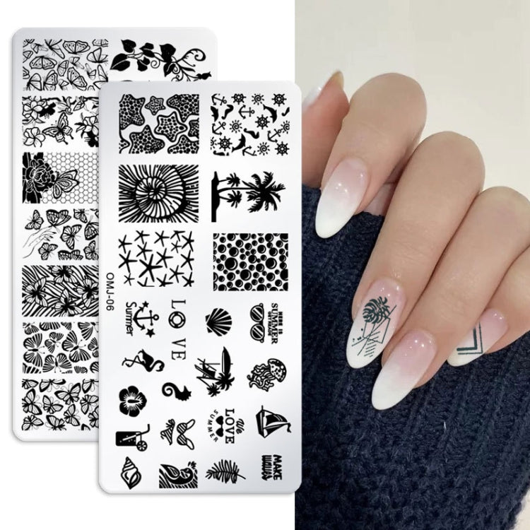 5 PCS Square Nail Art Print Template Nail Accessories(OMJ-06) - Nail Art Equipment by PMC Jewellery | Online Shopping South Africa | PMC Jewellery | Buy Now Pay Later Mobicred