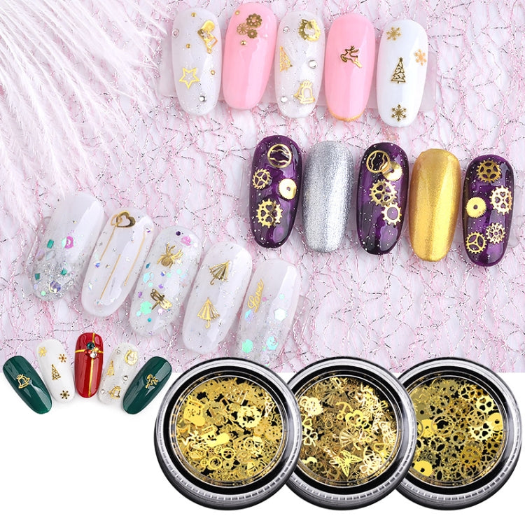 5 Boxes SP0284 Hollow Metal Decorative Patch Nail Art Accessories Nail Art Accessories(Christmas 1) - Nail Stickers by PMC Jewellery | Online Shopping South Africa | PMC Jewellery | Buy Now Pay Later Mobicred