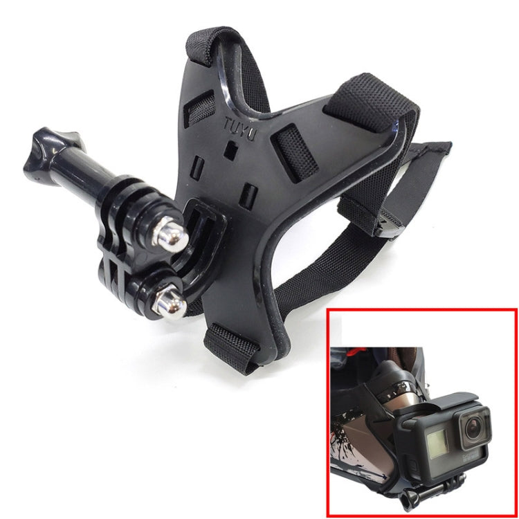 TUYU Motorcycle Helmet Chin Action Camera Mobile Phone Mounting Bracket Black Bracket - Helmet Mount by TUYU | Online Shopping South Africa | PMC Jewellery | Buy Now Pay Later Mobicred