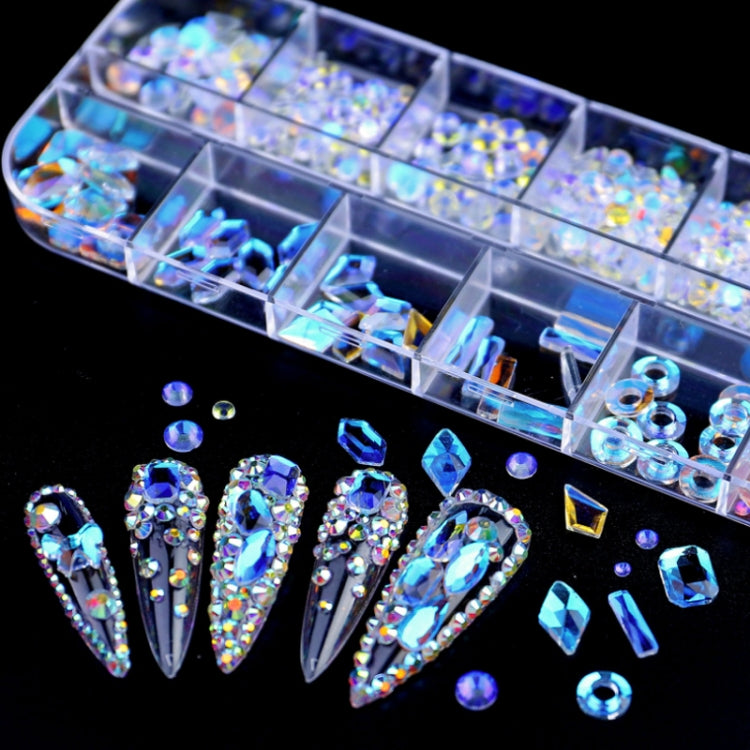 12 Grid Flat Bottom Shaped Nail Rhinestones Nail Decoration, Specification: 08 - Nail Stickers by PMC Jewellery | Online Shopping South Africa | PMC Jewellery | Buy Now Pay Later Mobicred