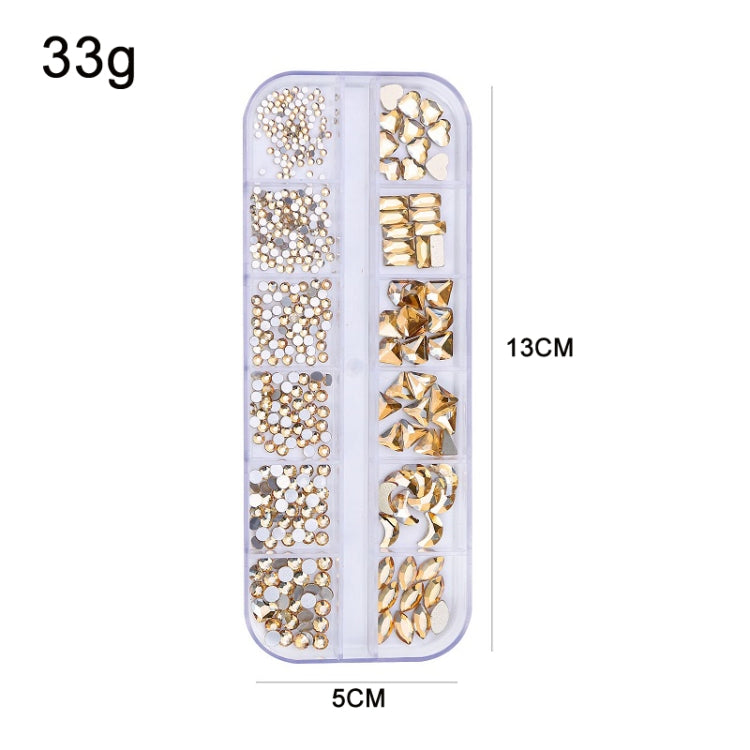 12 Grid Flat Bottom Shaped Nail Rhinestones Nail Decoration, Specification: 13 - Nail Stickers by PMC Jewellery | Online Shopping South Africa | PMC Jewellery | Buy Now Pay Later Mobicred